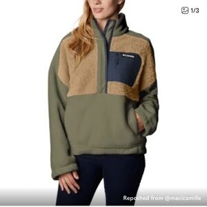 Columbia Olive Sherpa Fleece Jacket